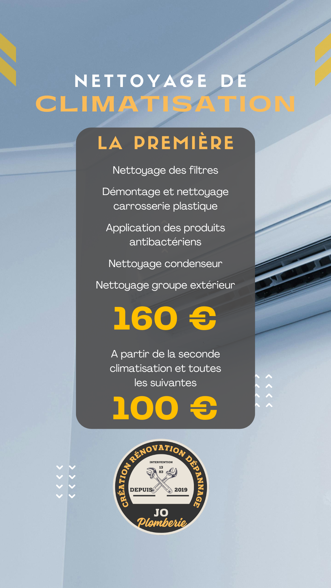 Nettoyage de climatisation plombier jo